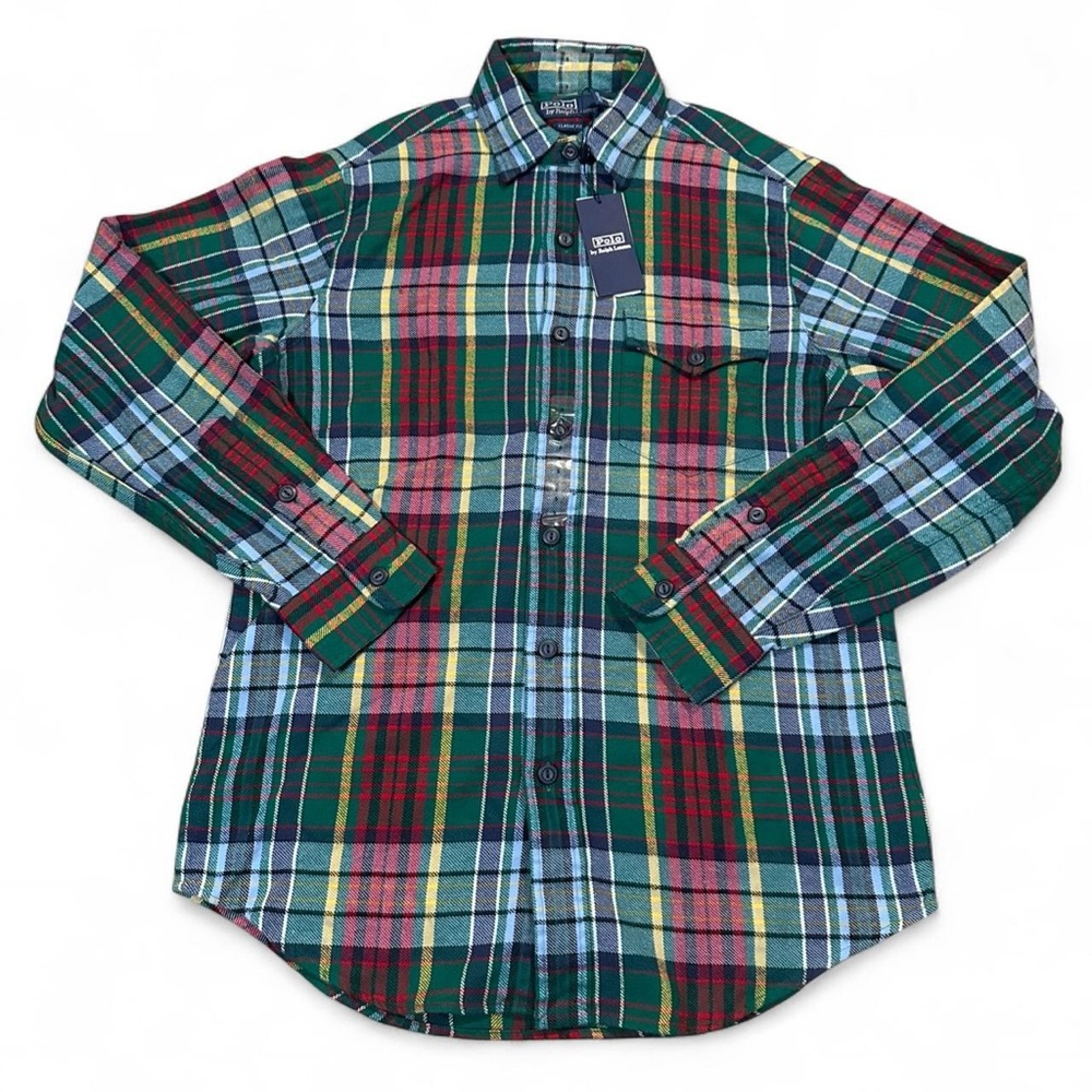 Polo Ralph Lauren NWT Men’s Classic Fit‎ Plaid Flannel Long Sleeve Shirt Small